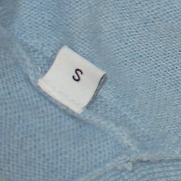 Allude Light blue v-neck button up long sleeves ribbed hem and cuffs size Small - Picture 7 of 9